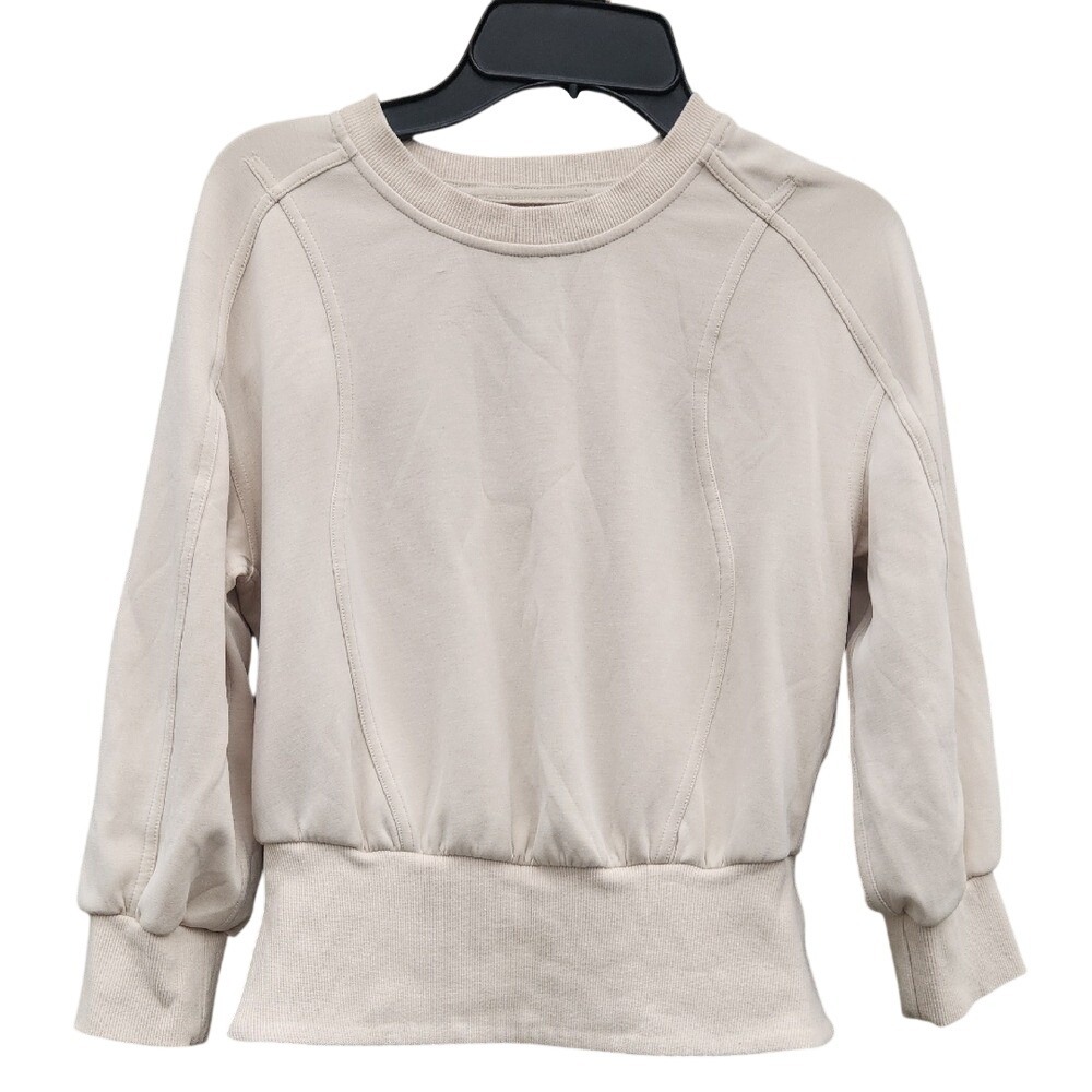 Lululemon Softstreme Ribbed-Hem Pullover Neutral Ivory Softgirl Minimalist 2 XS